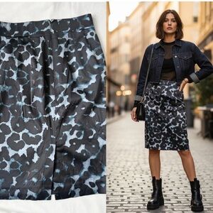 Ann Taylor Dark Academia Leopard Print Pencil Skirt Nerdcore Office Chic Size 6